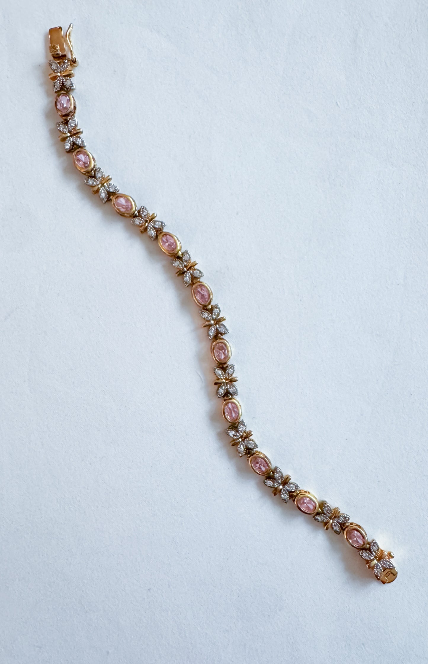 Vintage Pink Topaz Butterfly Bracelet