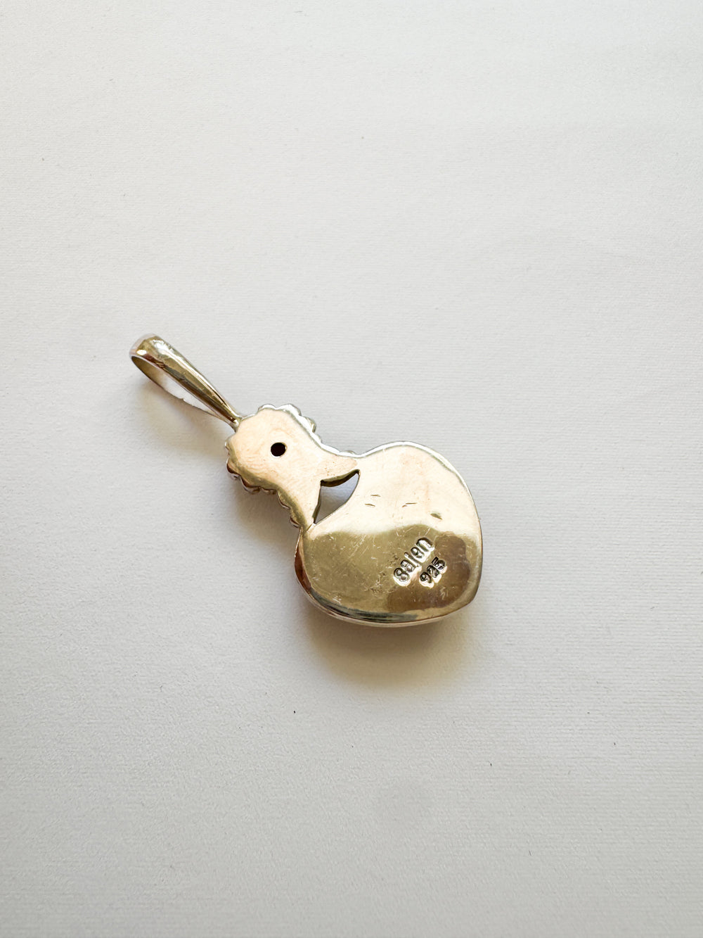 Vintage Sterling Silver Red Charm