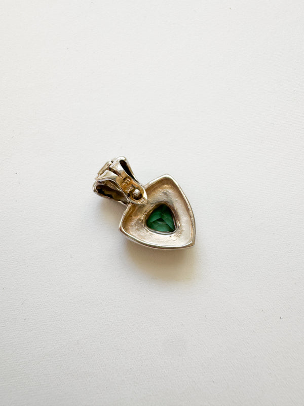Vintage 14k Gold and Sterling Silver Gemstone Charm