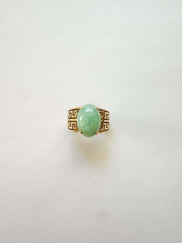 Vintage 14k Jade Ring