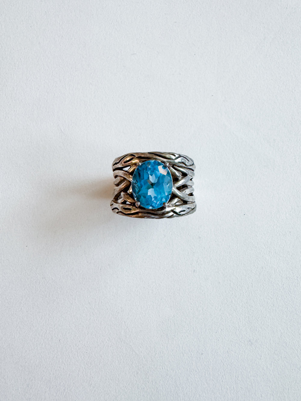 Vintage Sterling Silver Blue Stone Ring