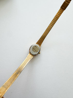 Vintage Pink Gemstone & Gold Tone Faberge Women's Watch