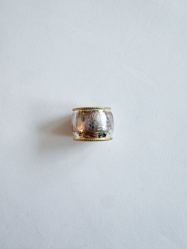 Vintage Sterling Silver Dome Cigar Ring V1