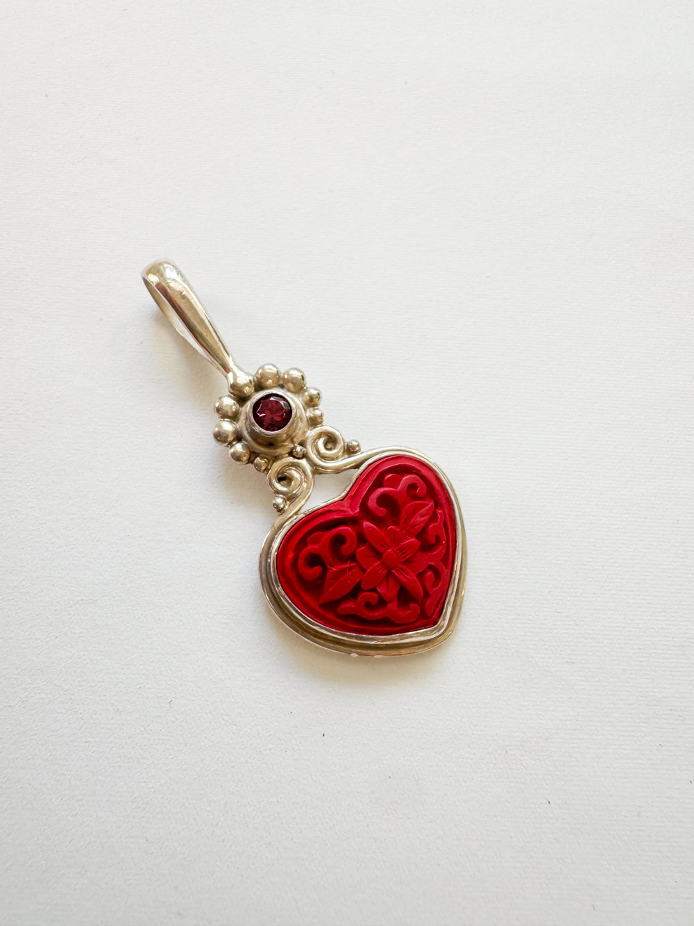 Vintage Sterling Silver Red Charm