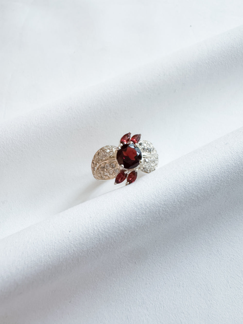 Vintage Sterling Silver Garnet Ring