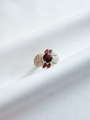 Vintage Sterling Silver Garnet Ring