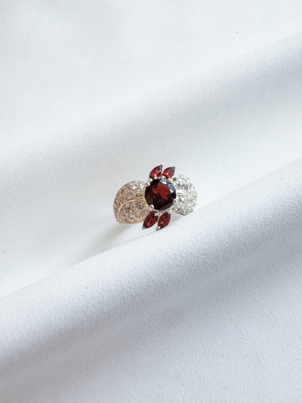 Vintage Sterling Silver Garnet Ring