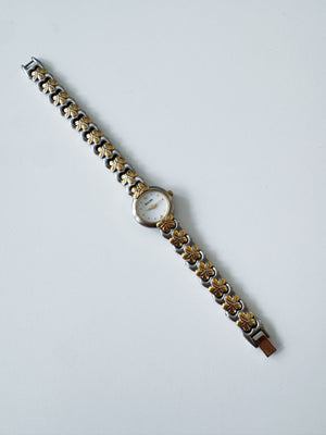Bulova Two Tone Flower Watch