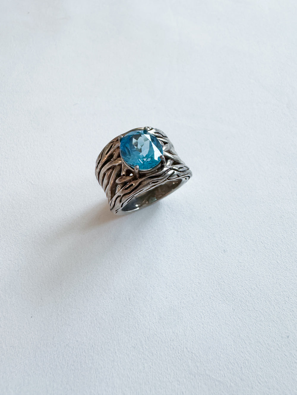 Vintage Sterling Silver Blue Stone Ring