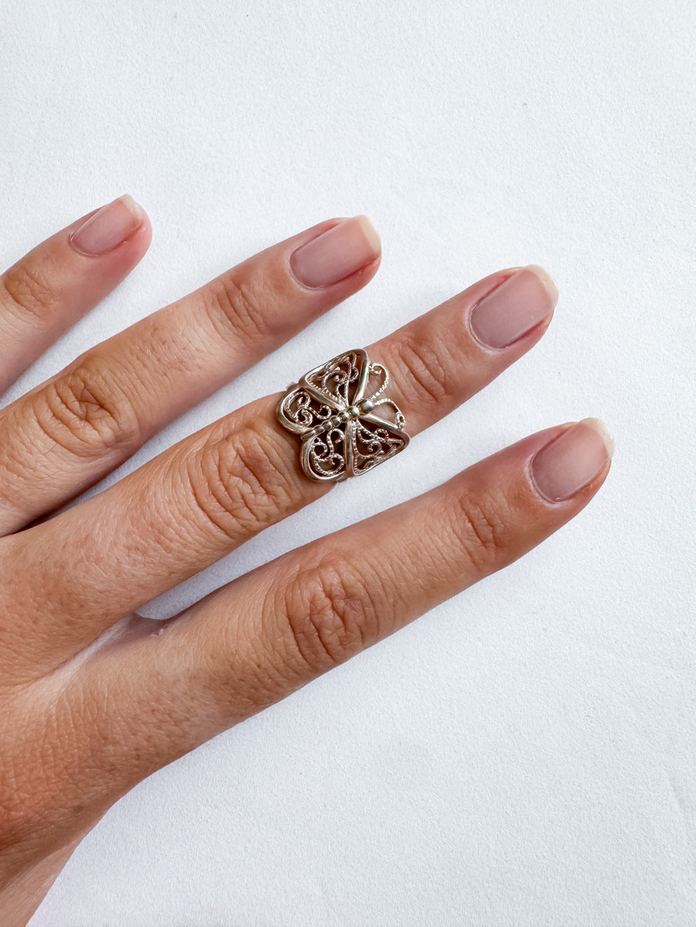 Vintage Sterling Silver Butterfly Ring