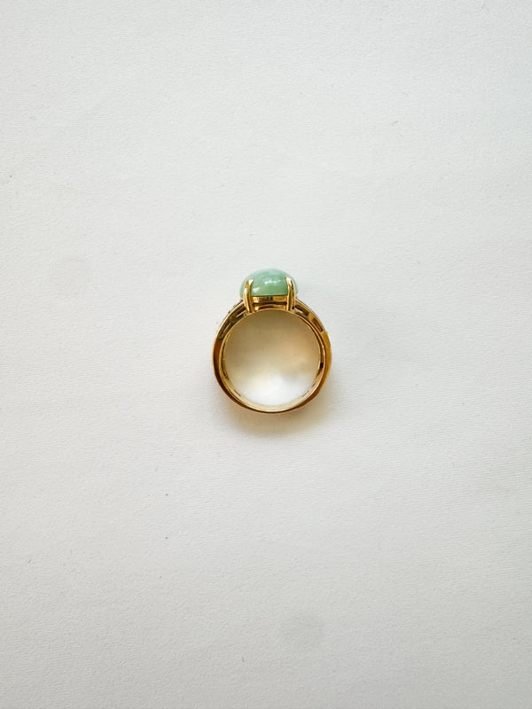 Vintage 14k Jade Ring