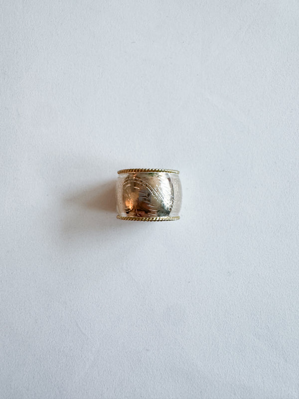 Vintage Sterling Silver Dome Cigar Ring V2