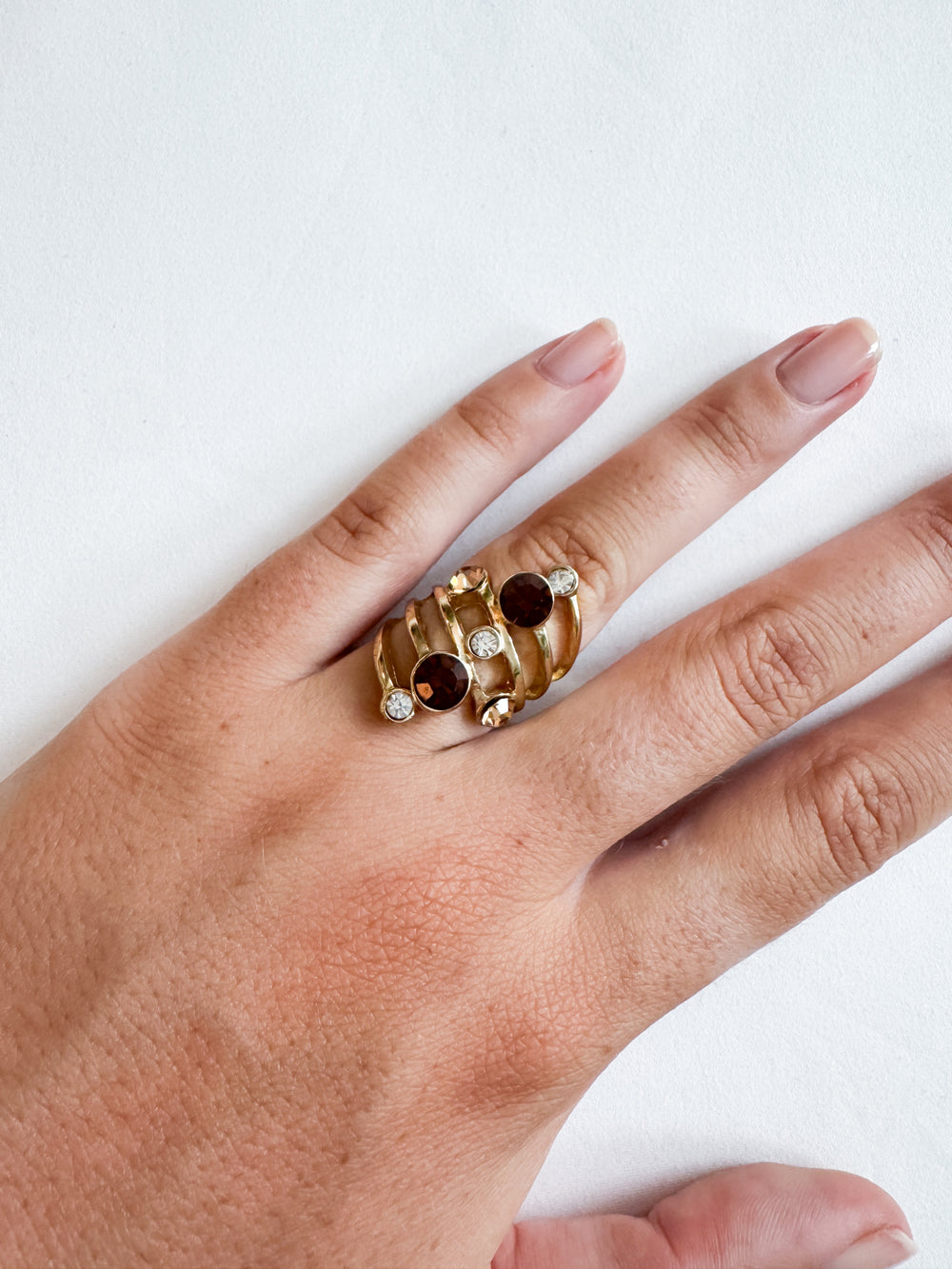 Vintage Gold Multi Brown Gemstone V2