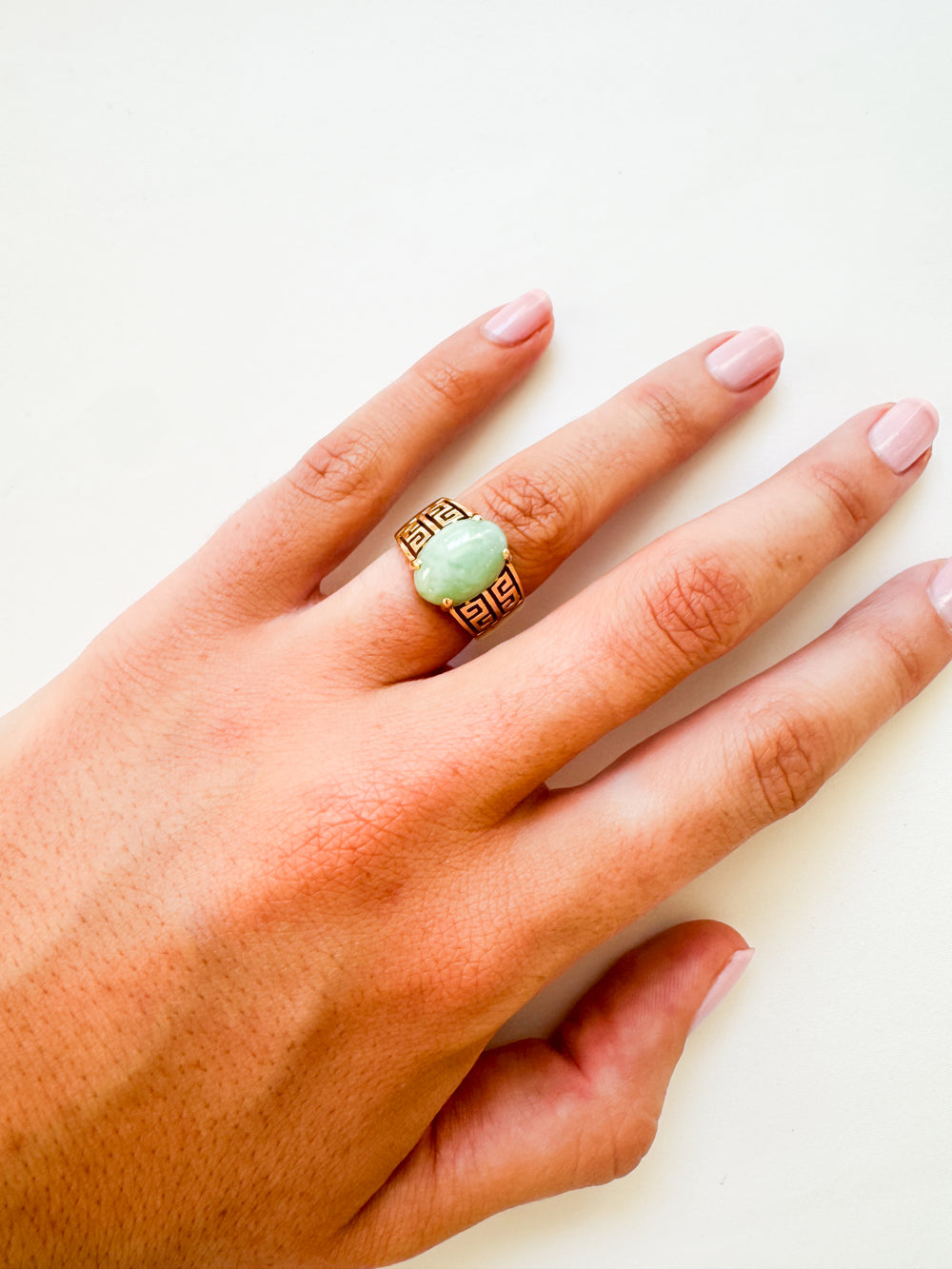 Vintage 14k Jade Ring
