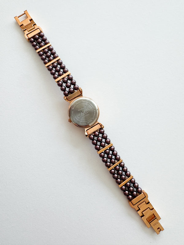 Vintage Armitron Gold & Beaded Purple Women’s Watch