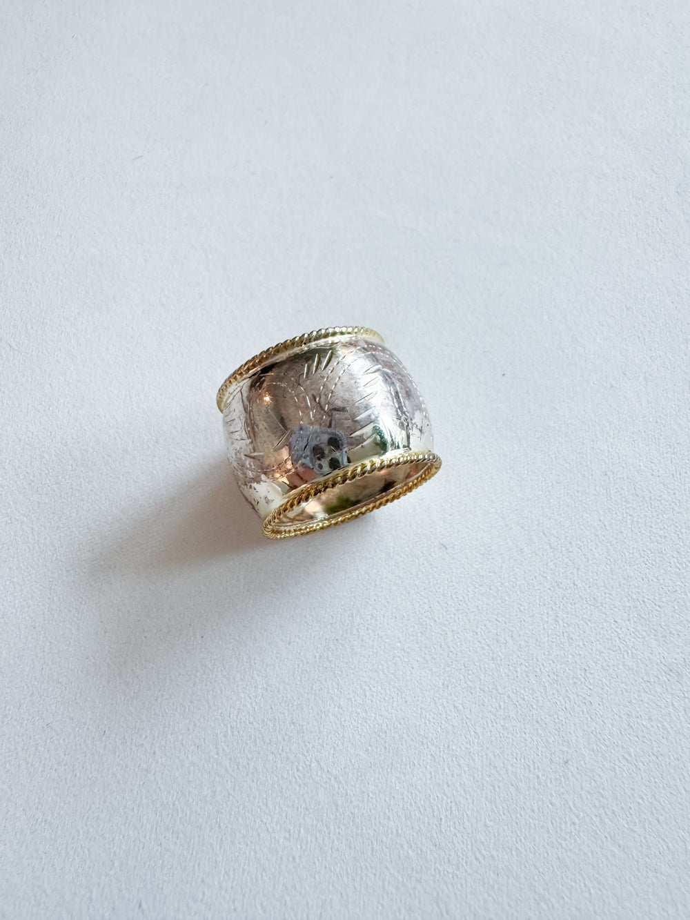 Vintage Sterling Silver Dome Cigar Ring V1