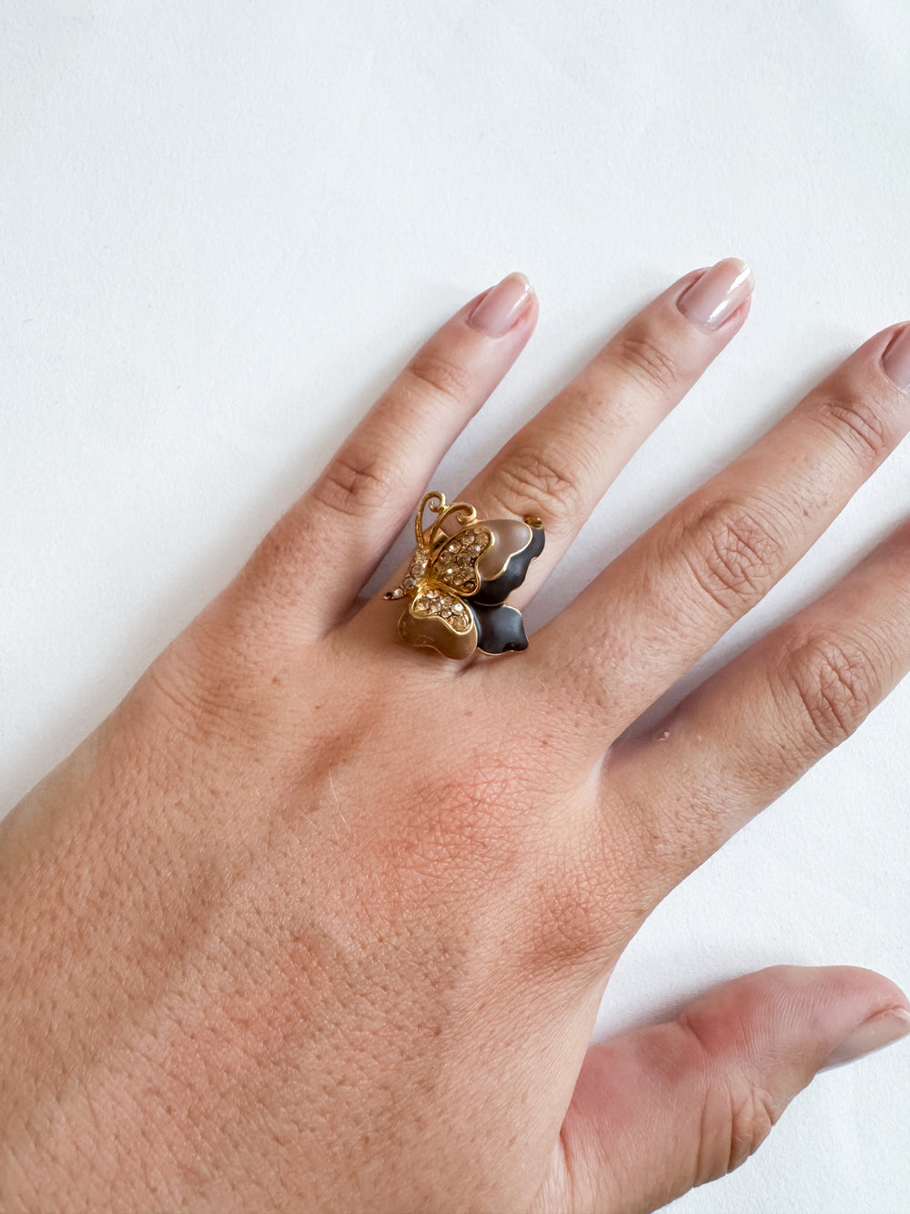 Vintage Gold Butterfly Ring