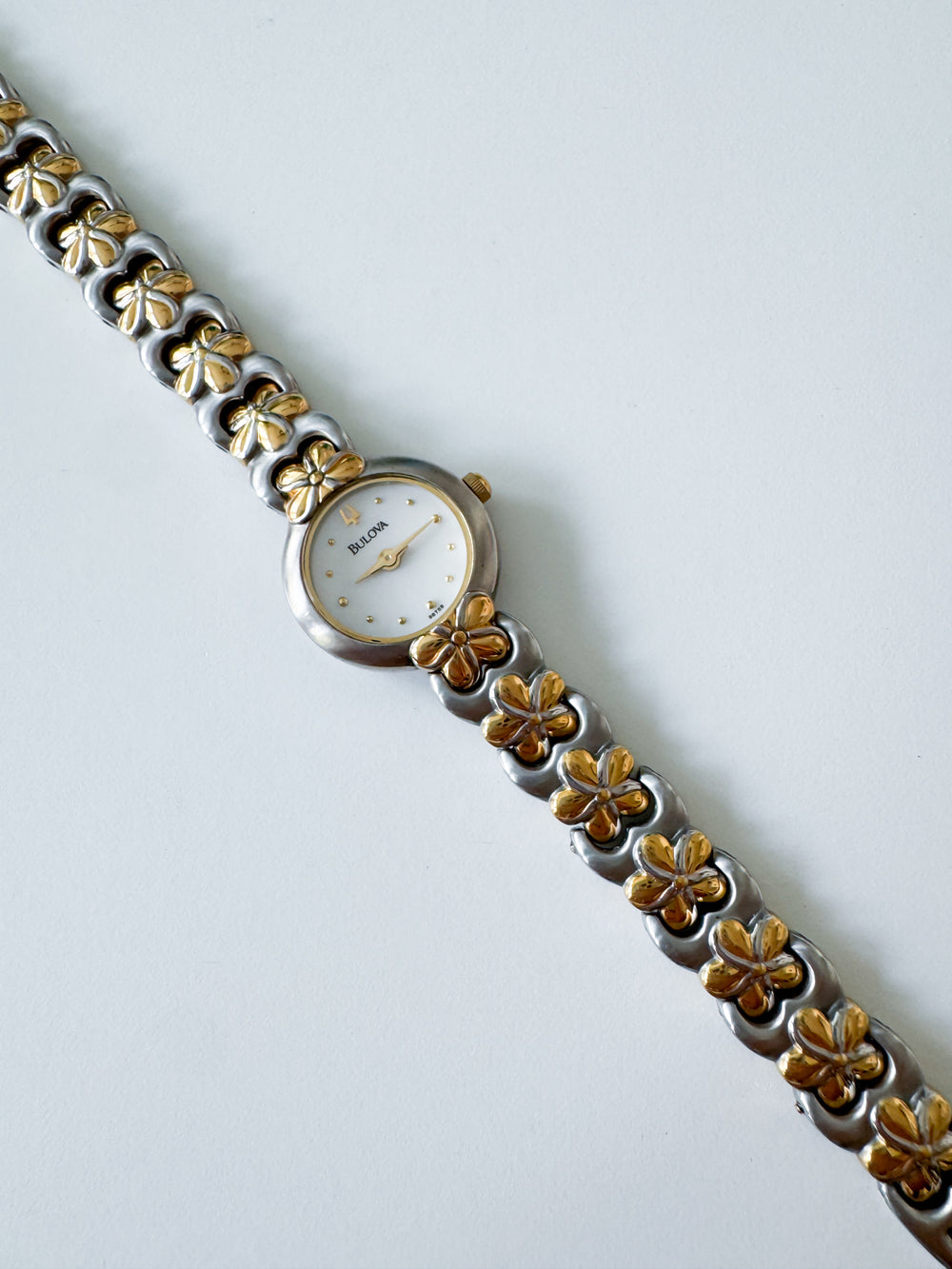 Bulova Two Tone Flower Watch