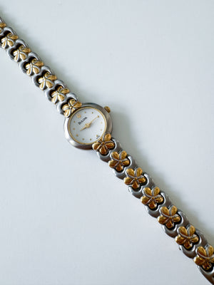 Bulova Two Tone Flower Watch