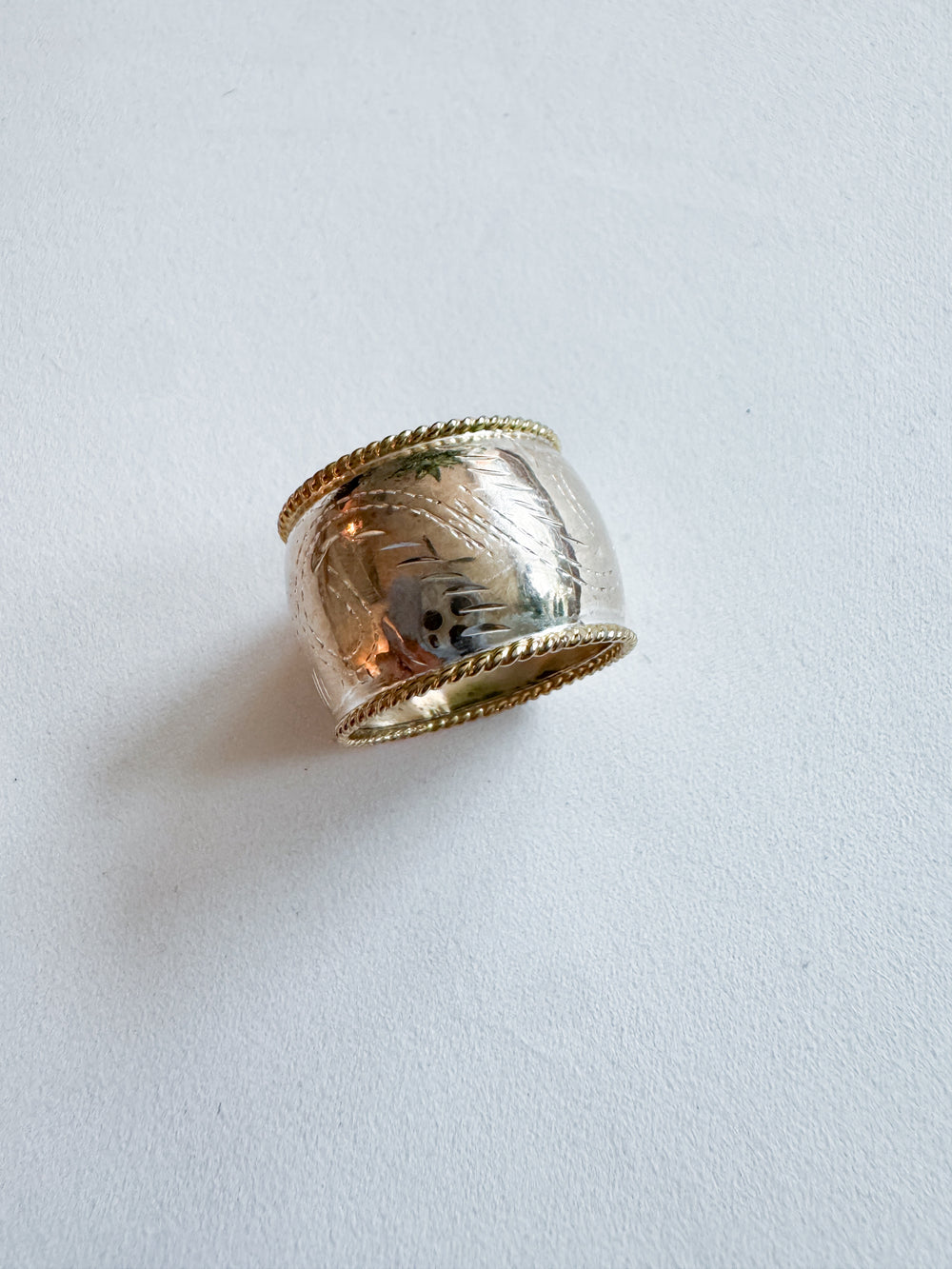 Vintage Sterling Silver Dome Cigar Ring V2