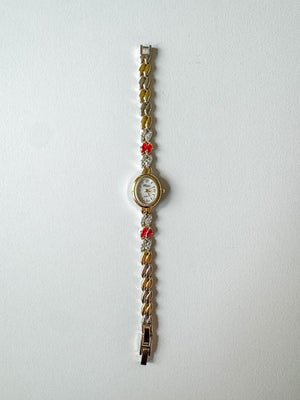 Vintage Roytalton Red Rhinestone Watch