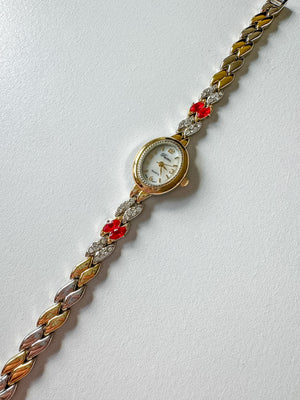 Vintage Roytalton Red Rhinestone Watch