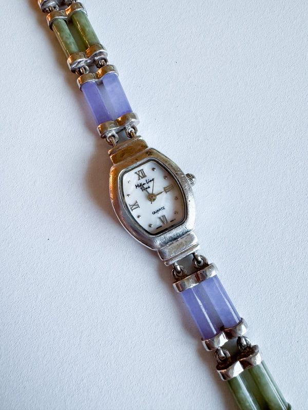 Vintage Main Line Time Multi Jade Silver Watch