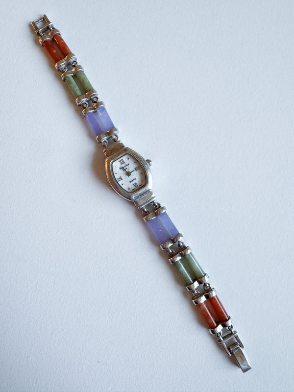 Vintage Main Line Time Multi Jade Silver Watch