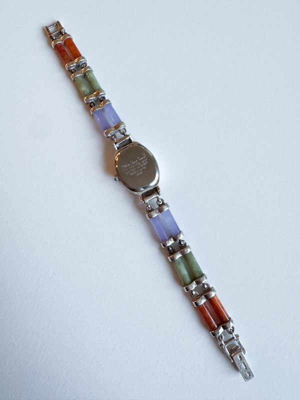 Vintage Main Line Time Multi Jade Silver Watch