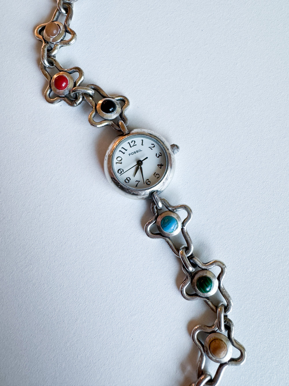 Vintage Sterling Silver Fossil Watch