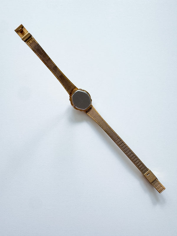 Vintage Helbros Womens Pink & Gold Cameo Watch