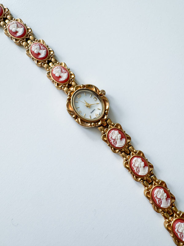 Vintage Gold Cameo Womens Watch