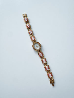 Vintage Gold Cameo Womens Watch