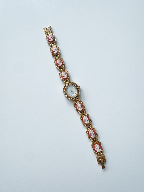 Vintage Gold Cameo Womens Watch