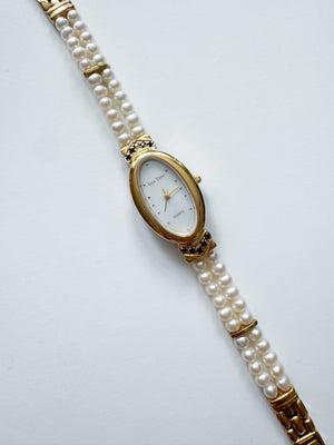 Vintage Gemtime Sapphire & Pearl Gold Watch