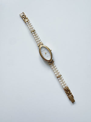 Vintage Gemtime Sapphire & Pearl Gold Watch