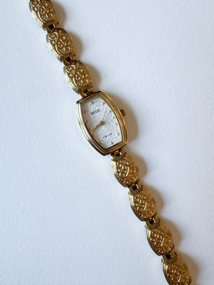 Vintage Relic Folio White Dial Gold Watch